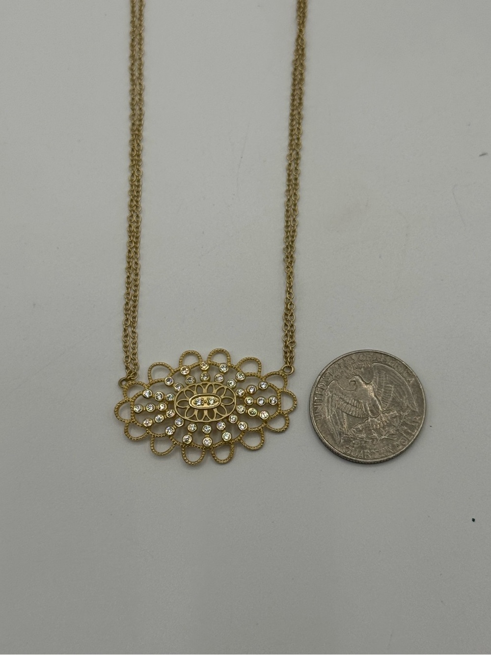 Art Deco Filigree Statement Necklace - Picture 8 of 8